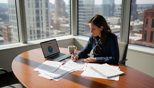 Sales manager segmenting B2B lists at desk