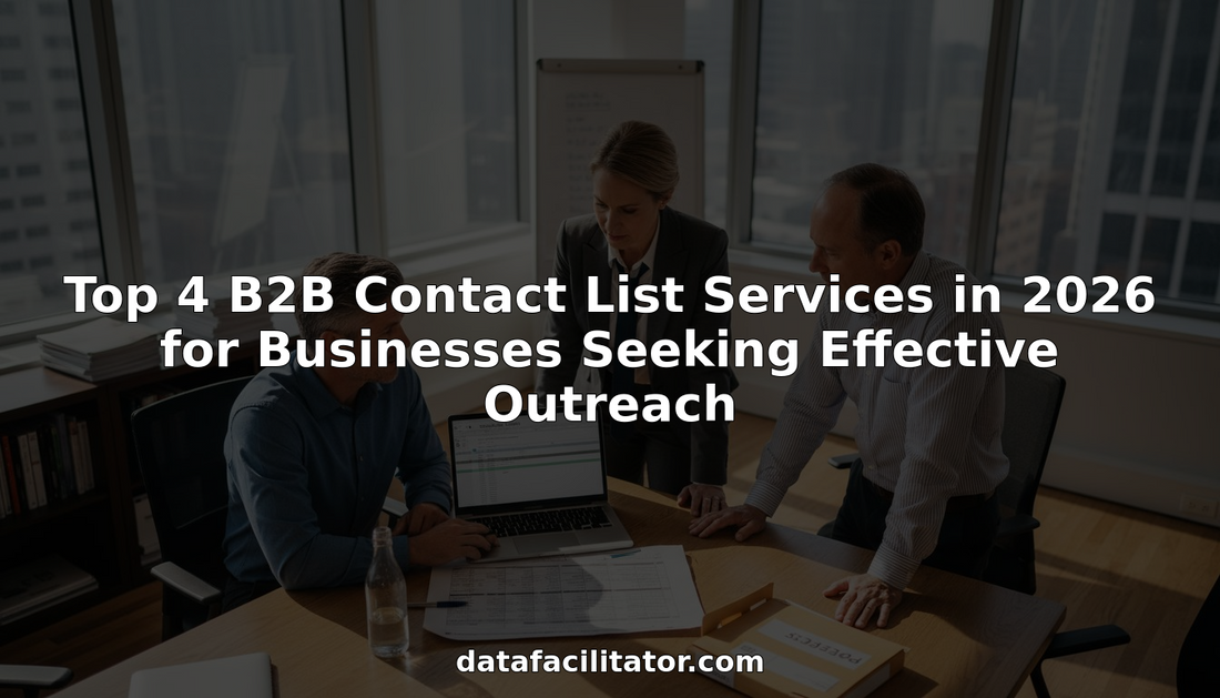 Business team reviewing B2B contact list